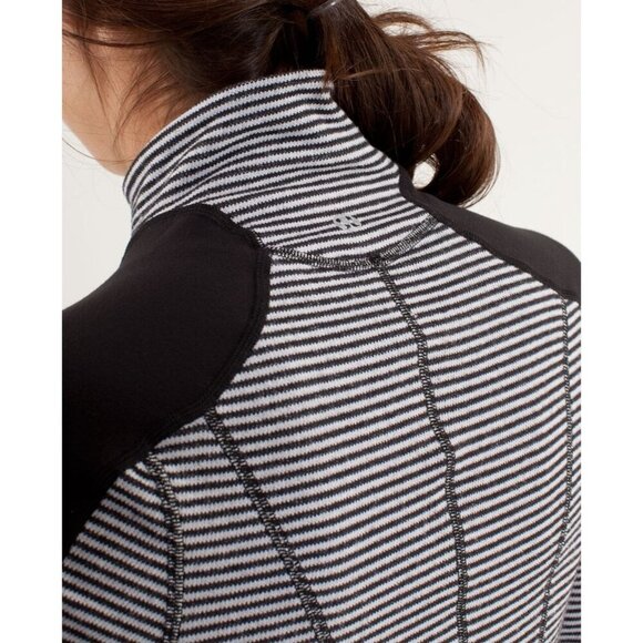 Lululemon Run U-Turn Mini Check Pique Black White Reversible Zip Pullover - Picture 12 of 15